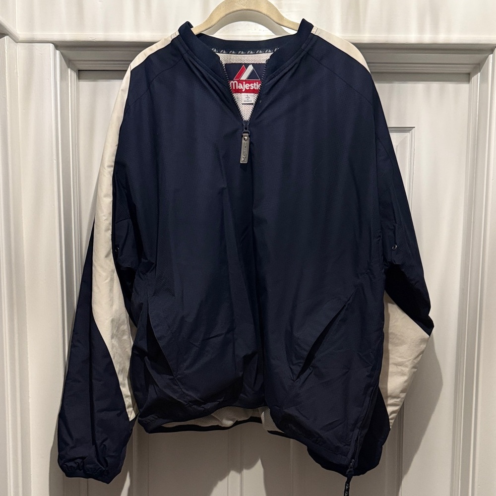 Majestic Dark Blue and White Windbreaker